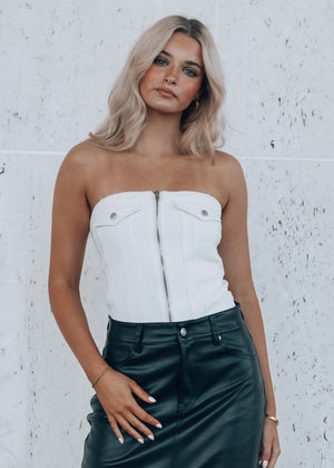 SoHo Cream Denim Top