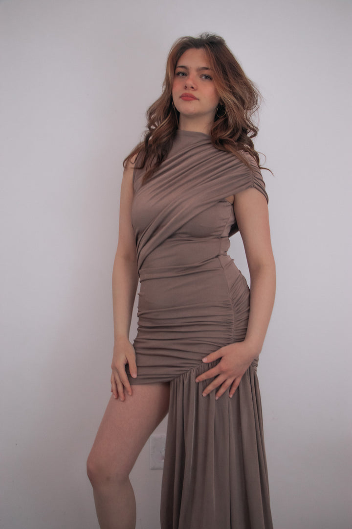 Muse in Mocha Mini Dress
