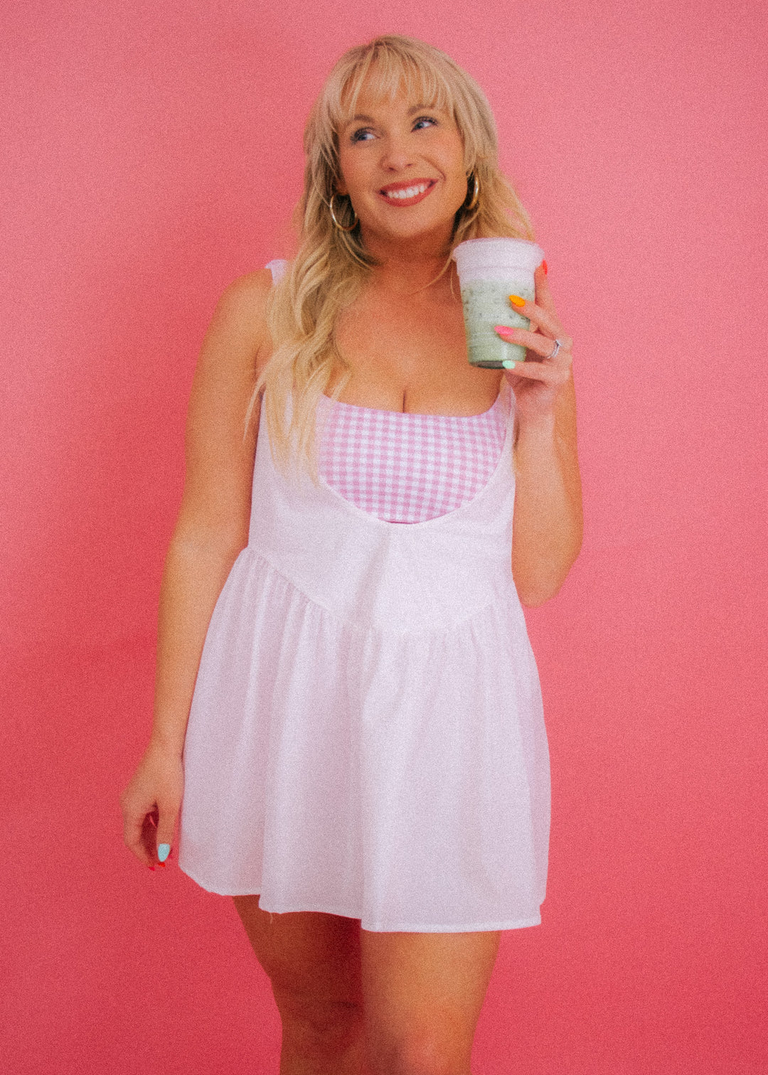 Blush Babe Gingham Athletic Dress