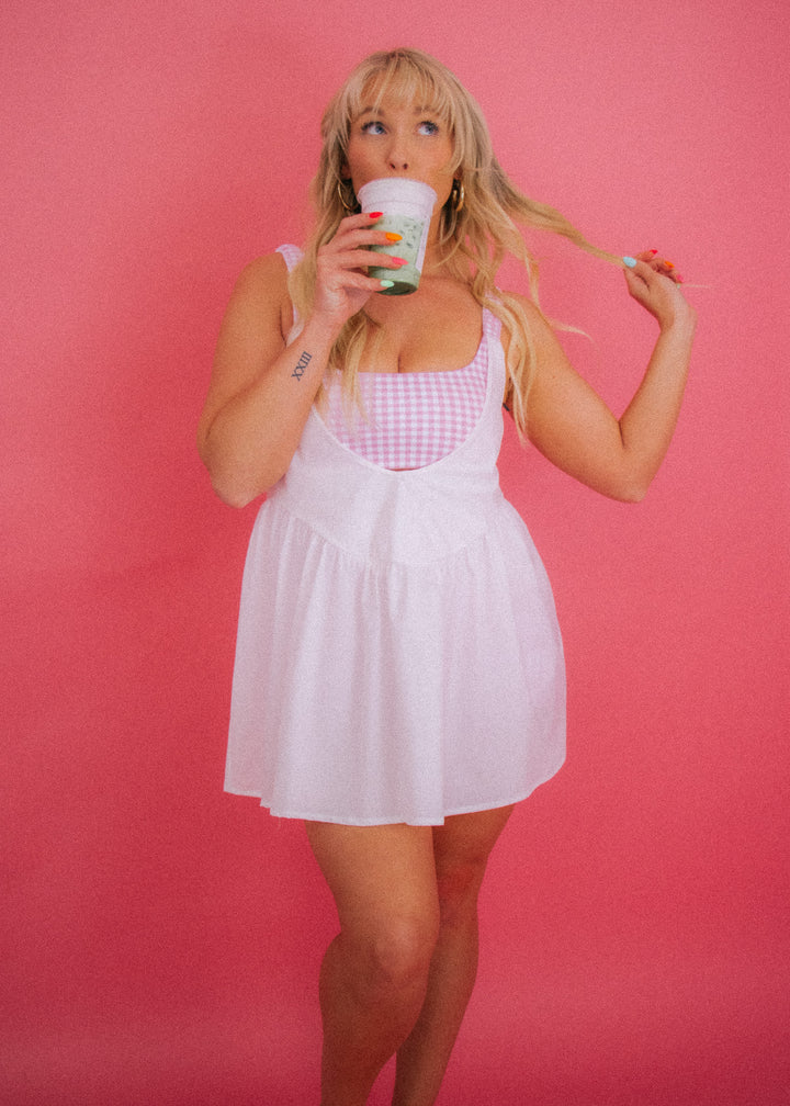 Blush Babe Gingham Athletic Dress
