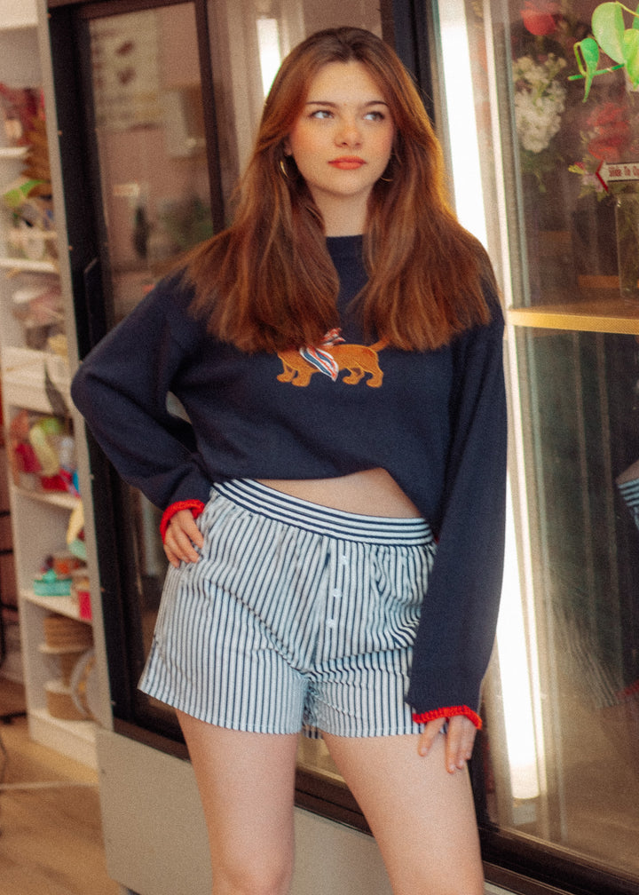 Boyfriend Navy Boxer Shorts