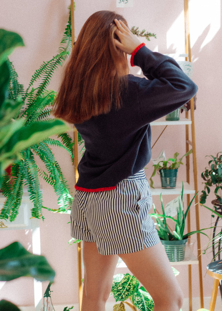Boyfriend Navy Boxer Shorts