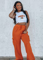 Fall For Me Orange Cargo Sweatpants