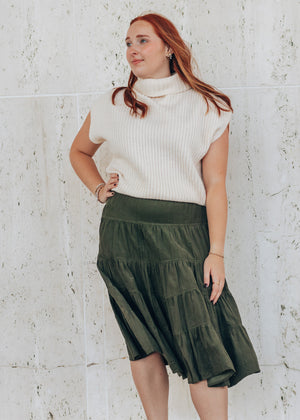 The Hostess Olive Shift Skirt