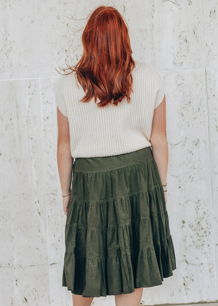 The Hostess Olive Shift Skirt