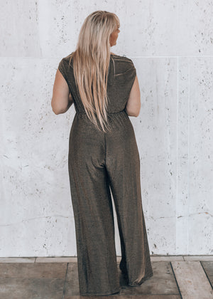 The Moment Gold Jumpsuit