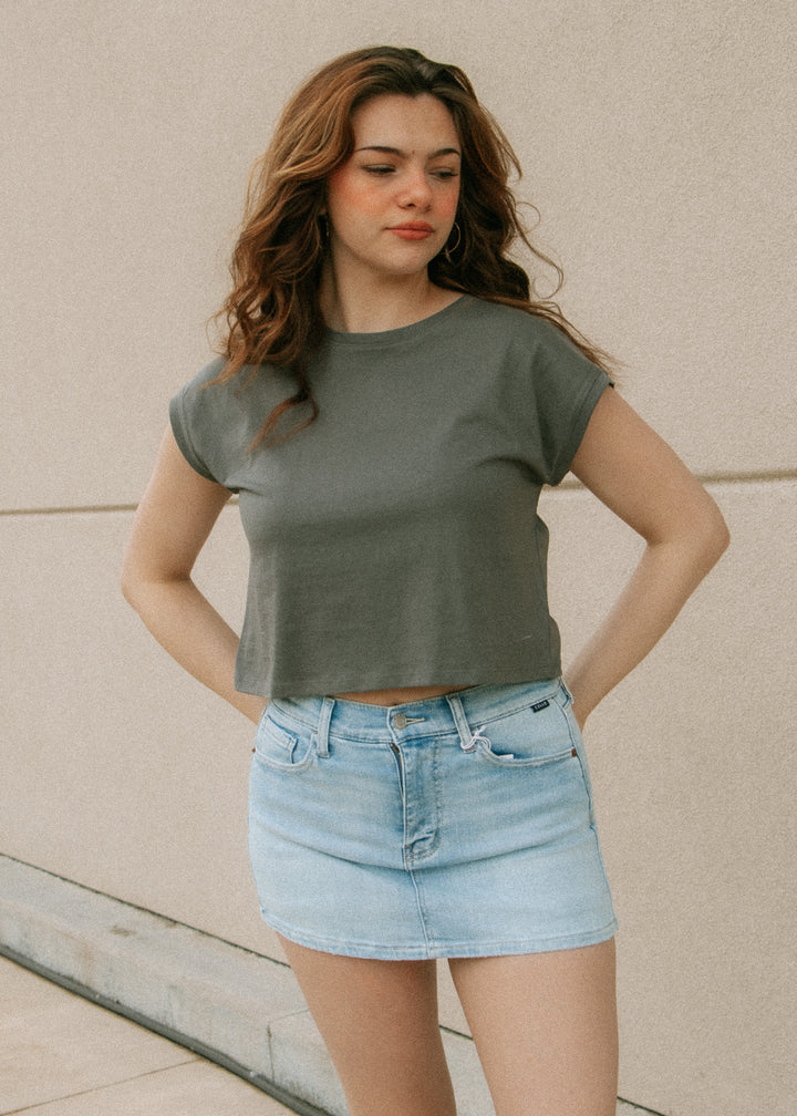 The Dani Mini Denim Skort