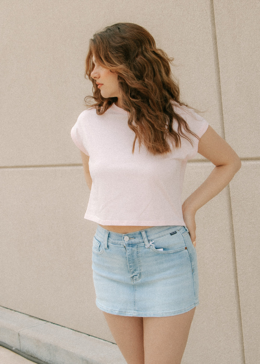 Baby Pink Boxy Tee