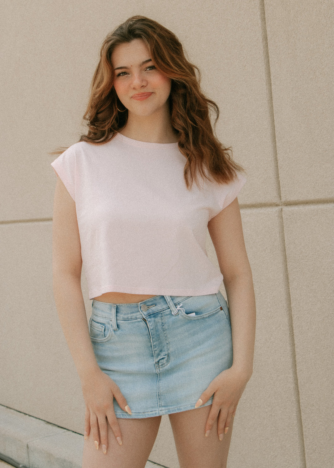 Baby Pink Boxy Tee