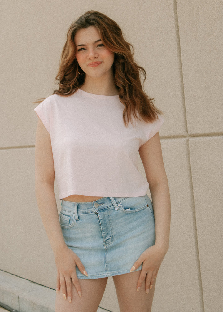 Baby Pink Boxy Tee