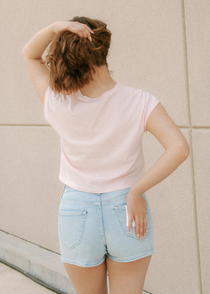 Baby Pink Boxy Tee