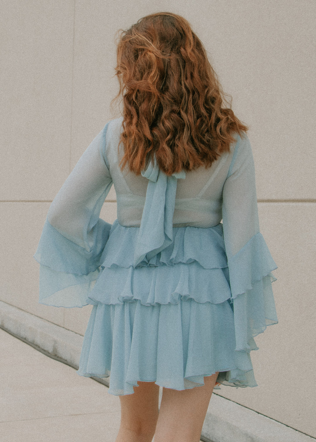 Forget Me Not Ruffle Blue Dress