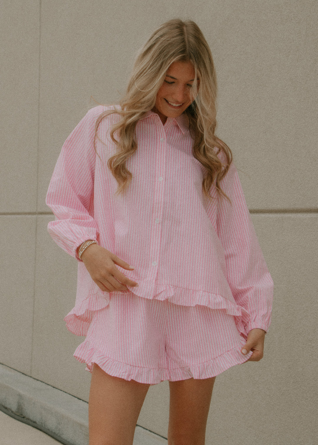 Pink Taffy Striped Blouse