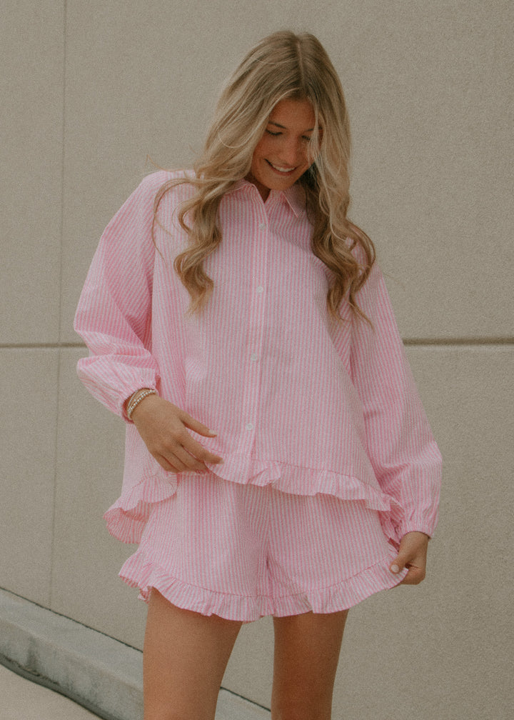 Pink Taffy Striped Blouse