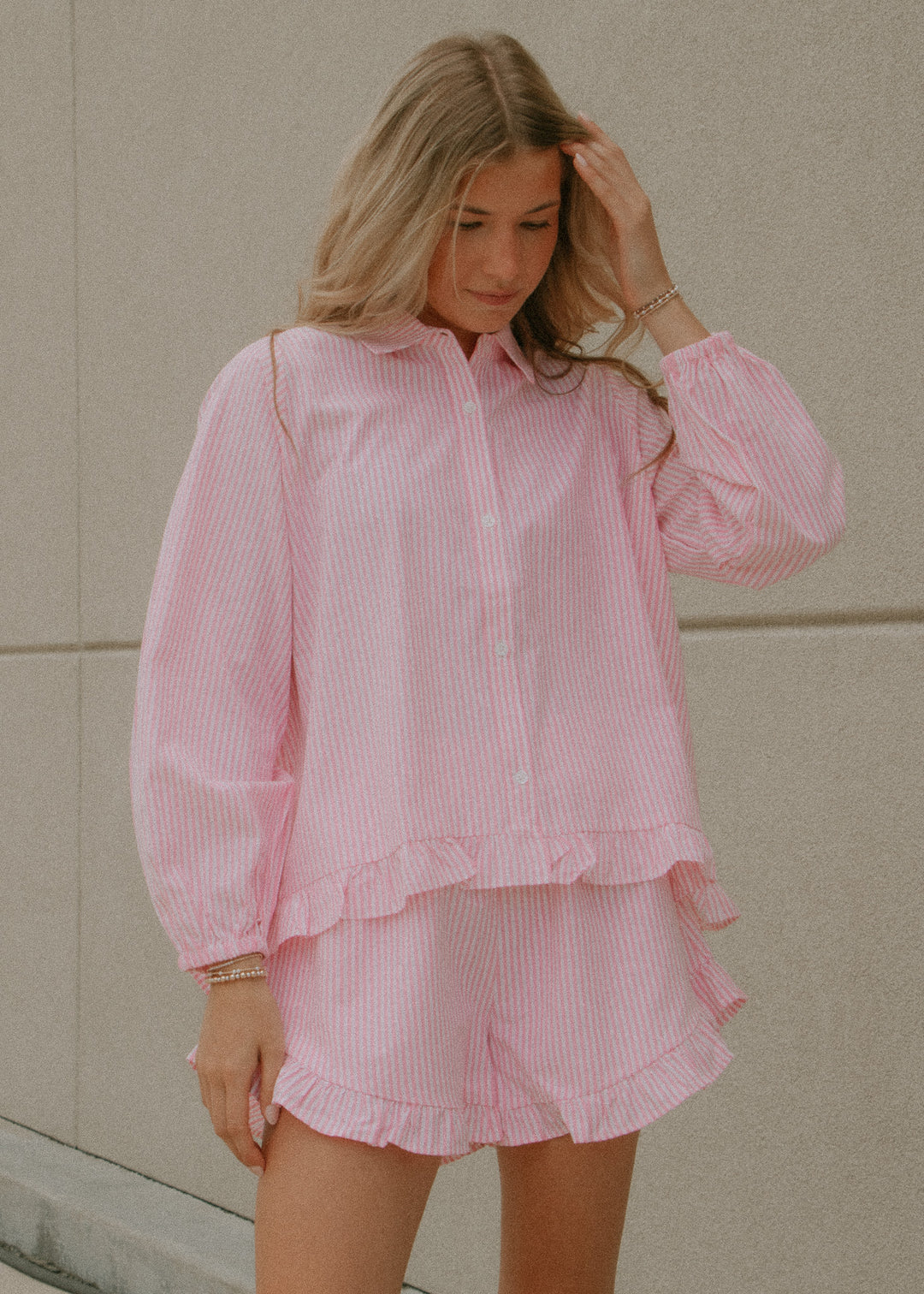 Pink Taffy Striped Blouse