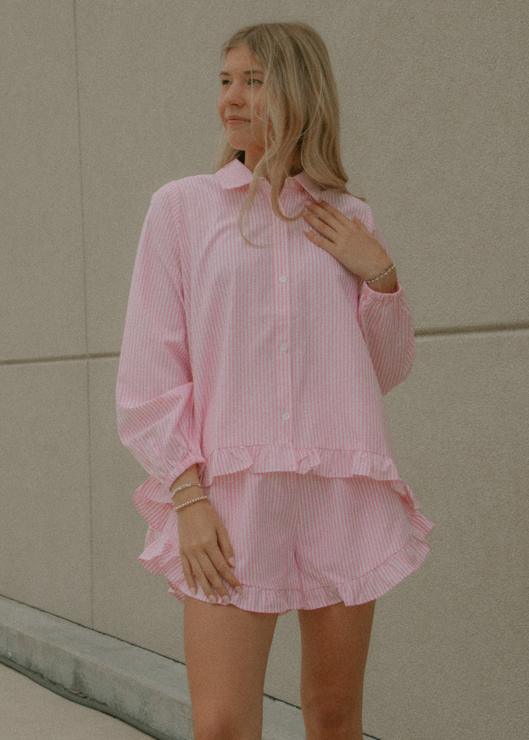 Pink Taffy Striped Blouse