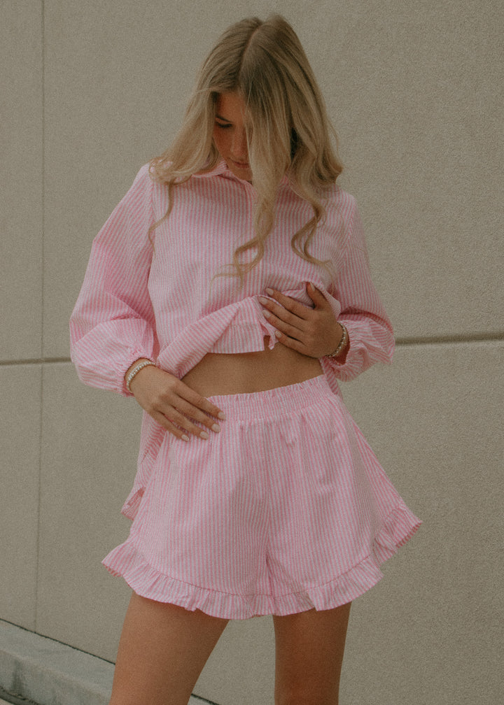 Pink Taffy Striped Bottom
