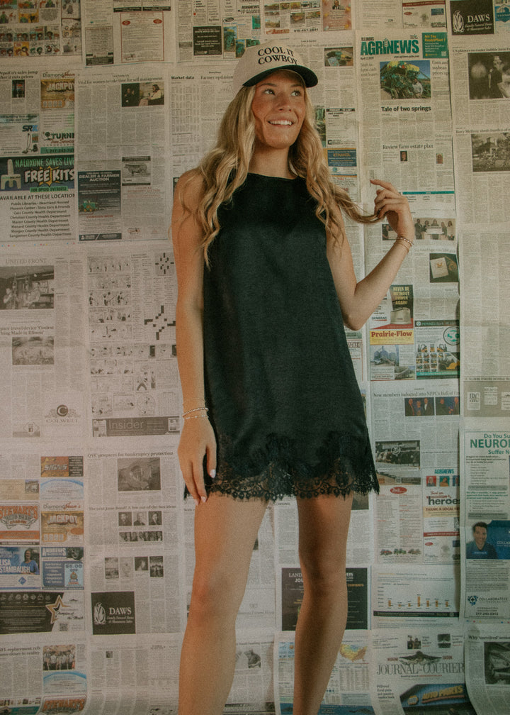 Main Character Black Mini Dress