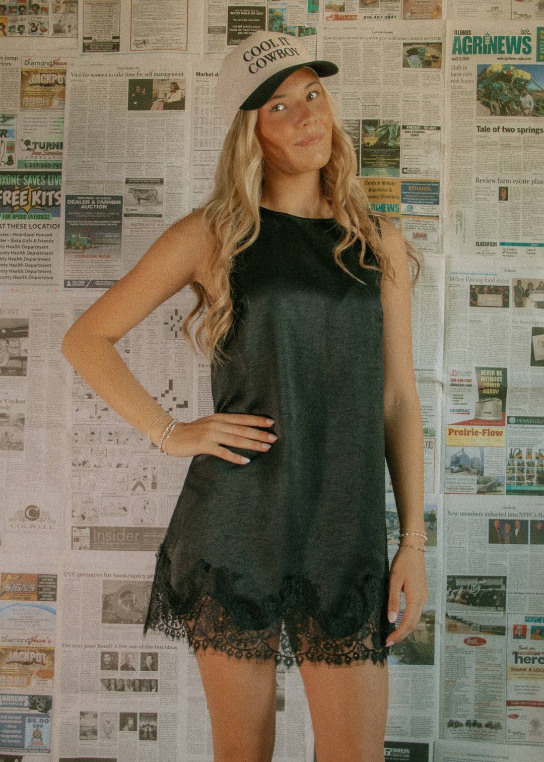 Main Character Black Mini Dress