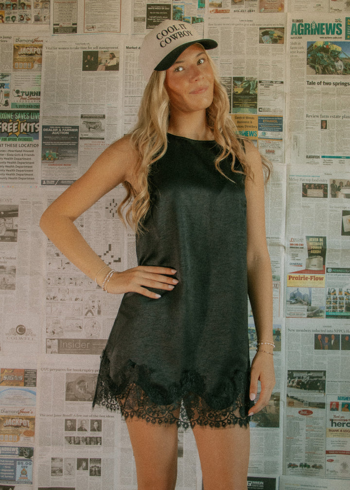 Main Character Black Mini Dress