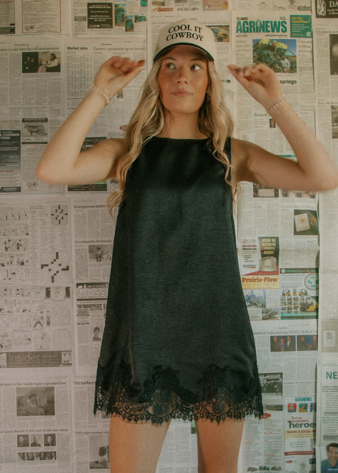 Main Character Black Mini Dress
