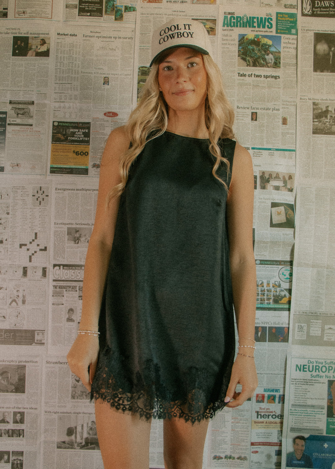 Main Character Black Mini Dress