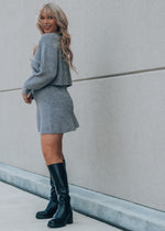 J'adore Grey Sweater and Skirt Set