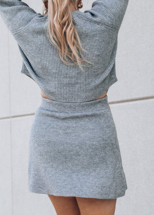 J'adore Grey Sweater and Skirt Set