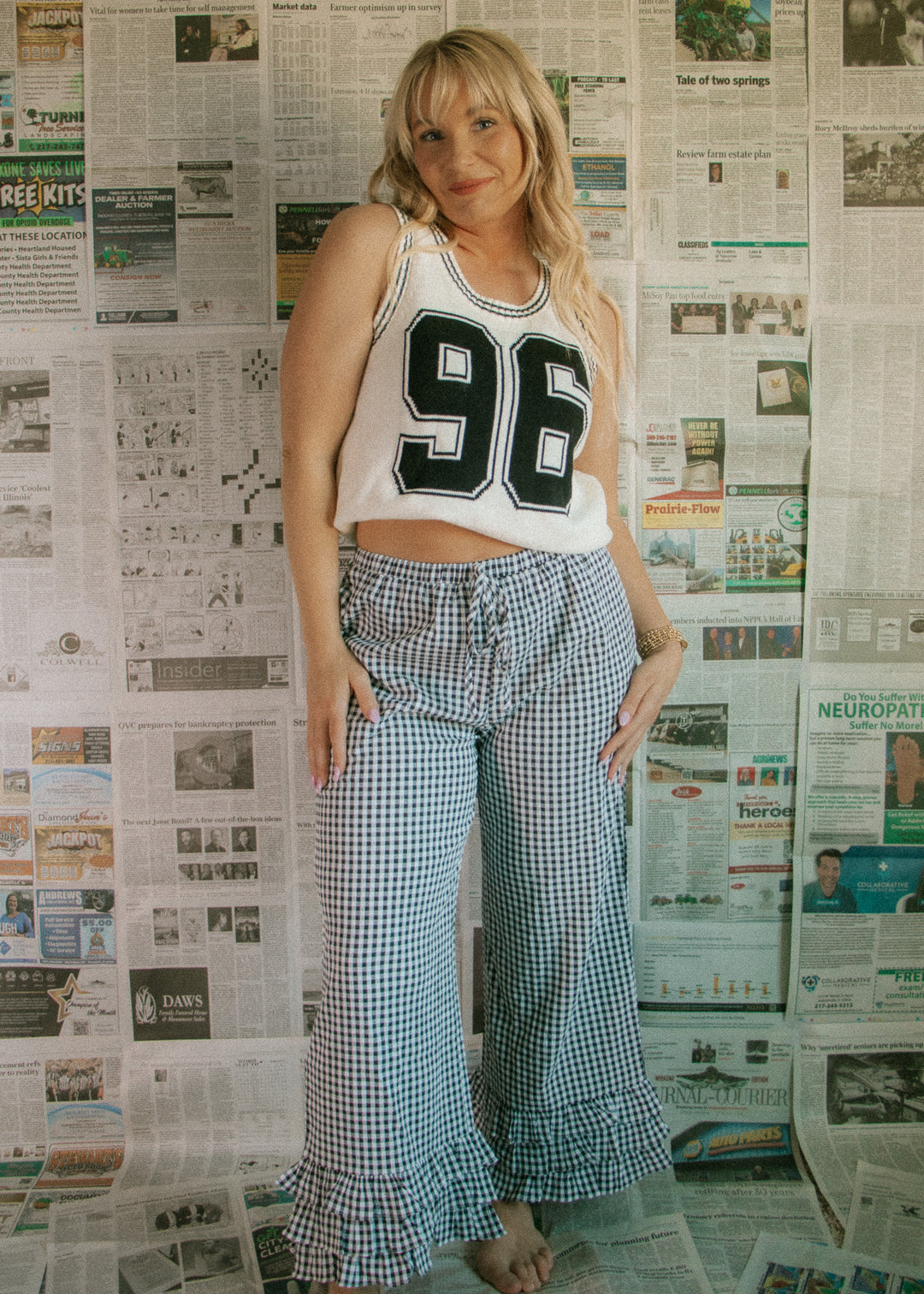 Checkmate Black Gingham Pant
