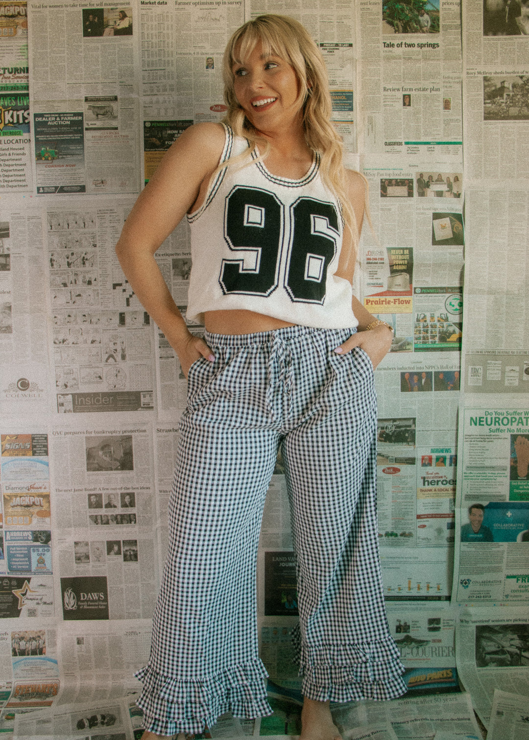 Checkmate Black Gingham Pant