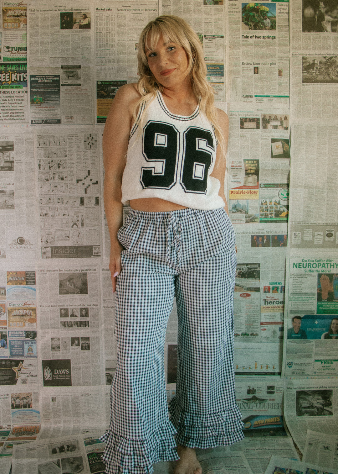 Checkmate Black Gingham Pant