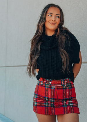 Christmas Plaid Red Skort