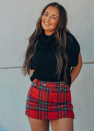 Christmas Plaid Red Skort