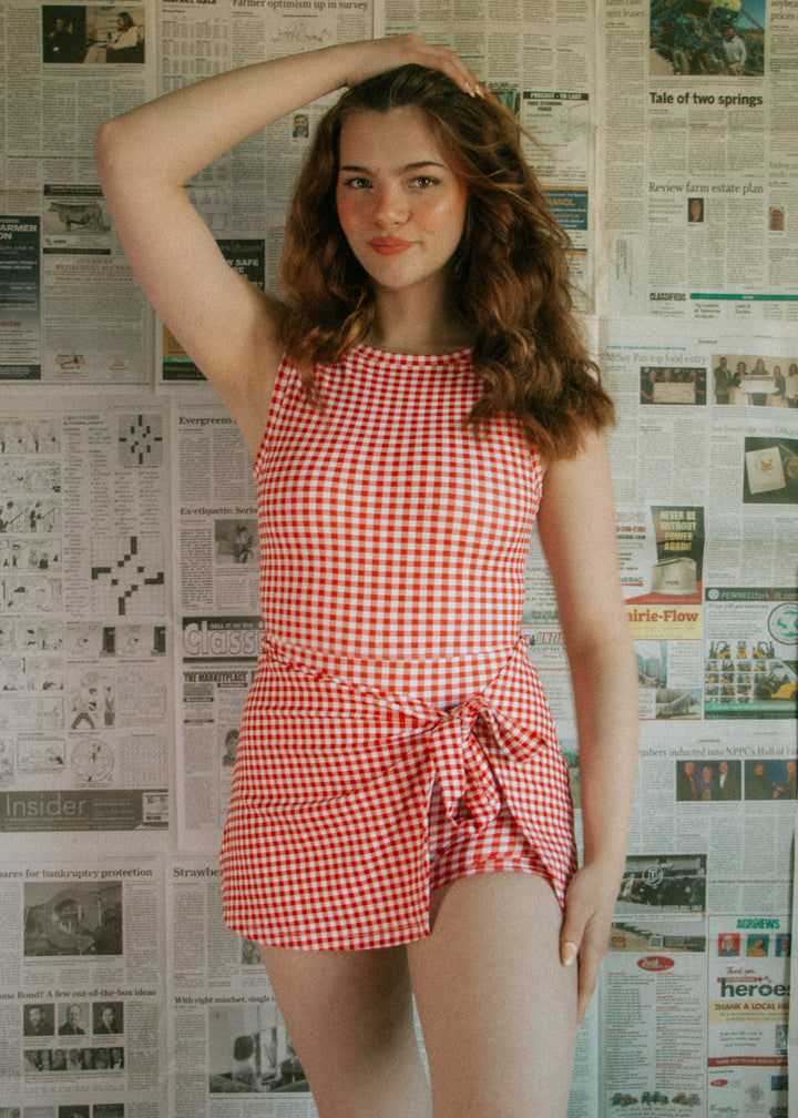 Miss Americana Red Gingham Athletic Dress