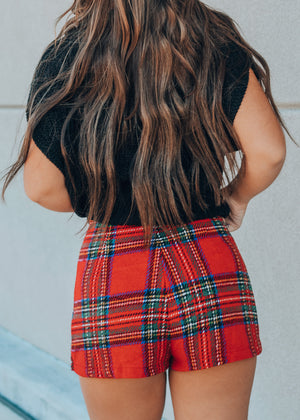 Christmas Plaid Red Skort