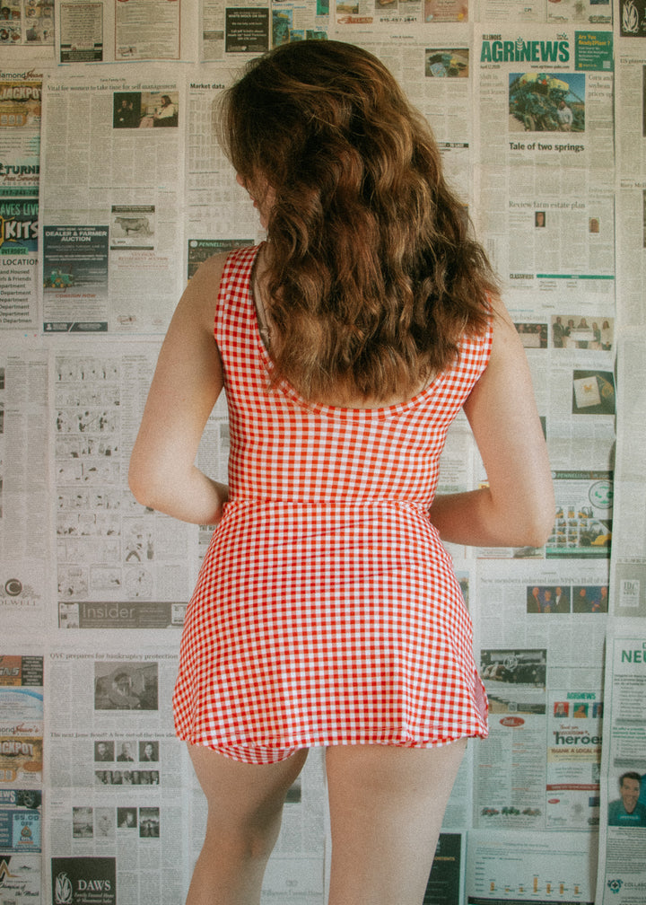 Miss Americana Red Gingham Athletic Dress