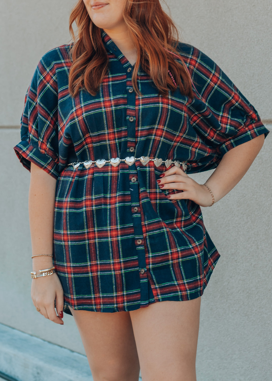Navy Flannel Shirt Dress