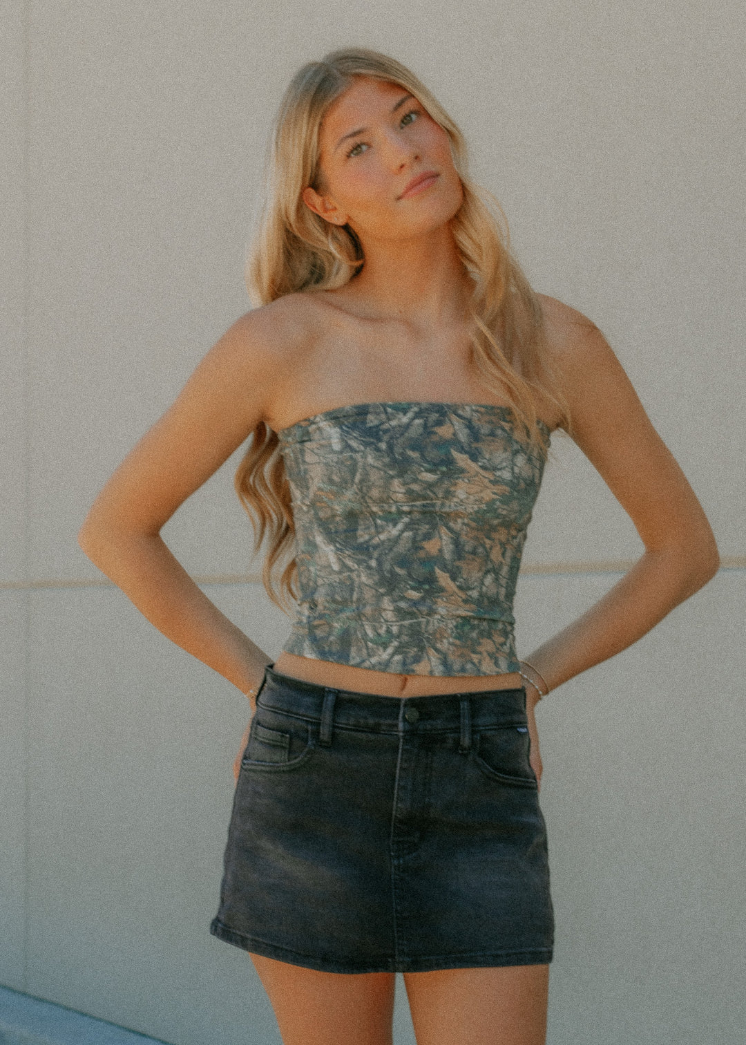 Dani Black Mini Denim Skort