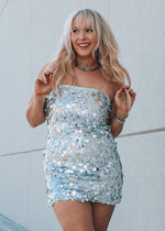 Danced All Night Silver Sequin Dress