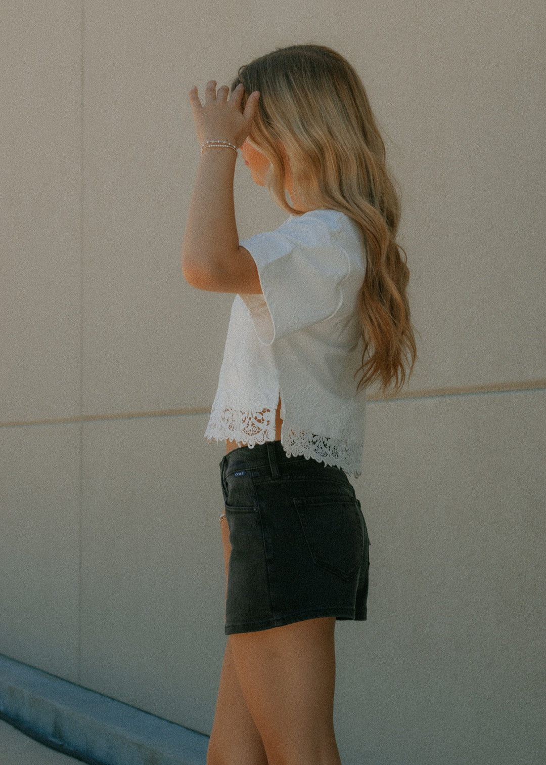 Sweetheart White Lace Crop Tee