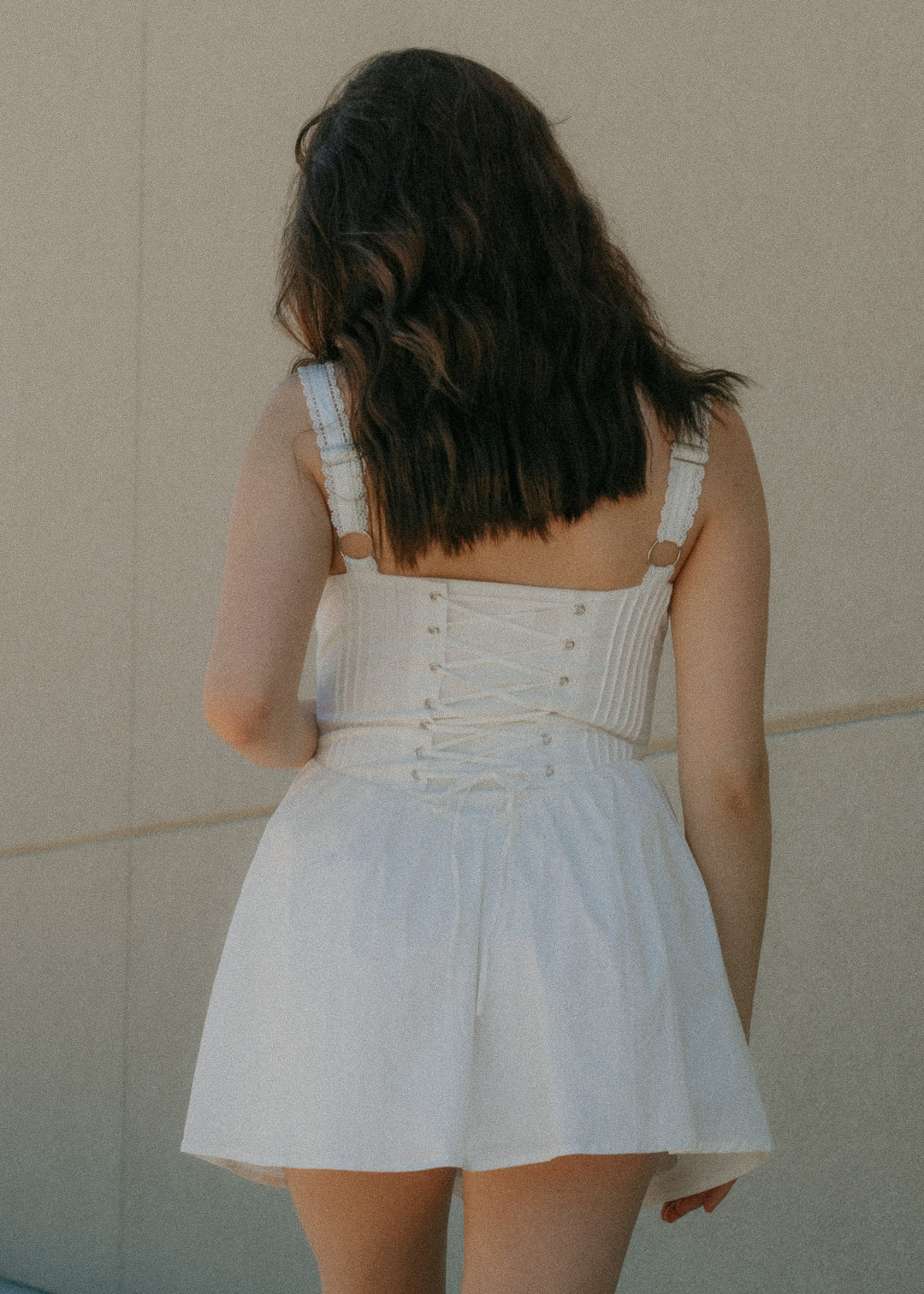 The Lace and Lasso White Mini Dress