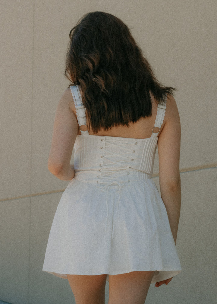 The Lace and Lasso White Mini Dress