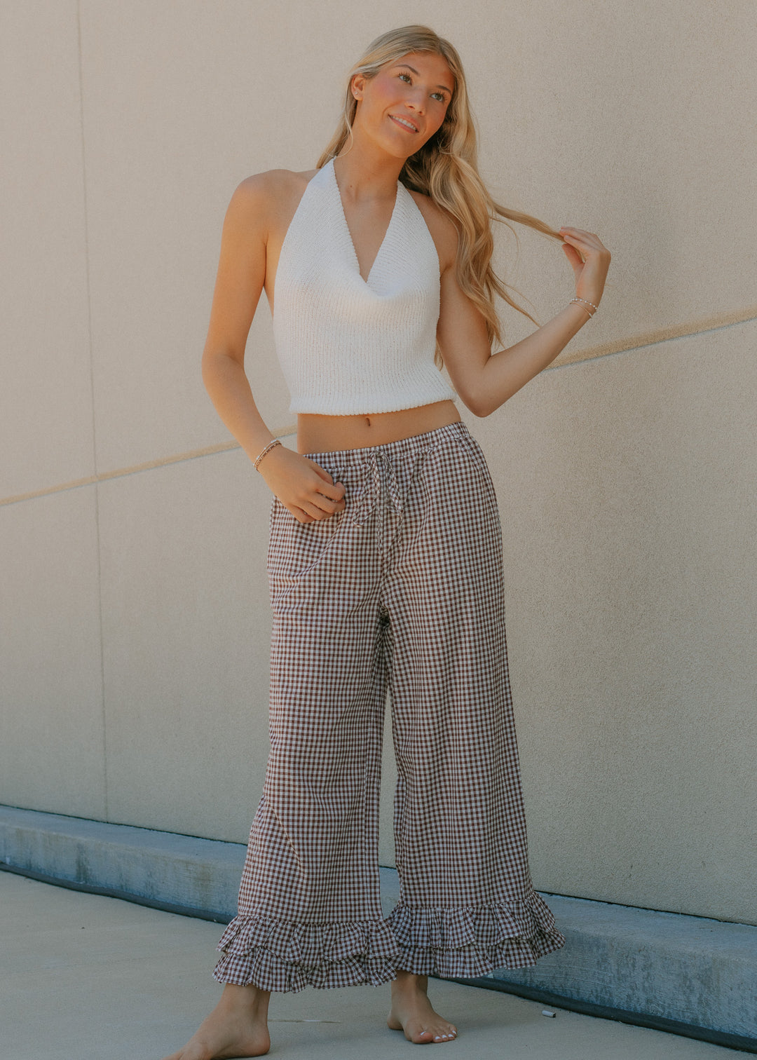 Checkmate Brown Gingham Pant