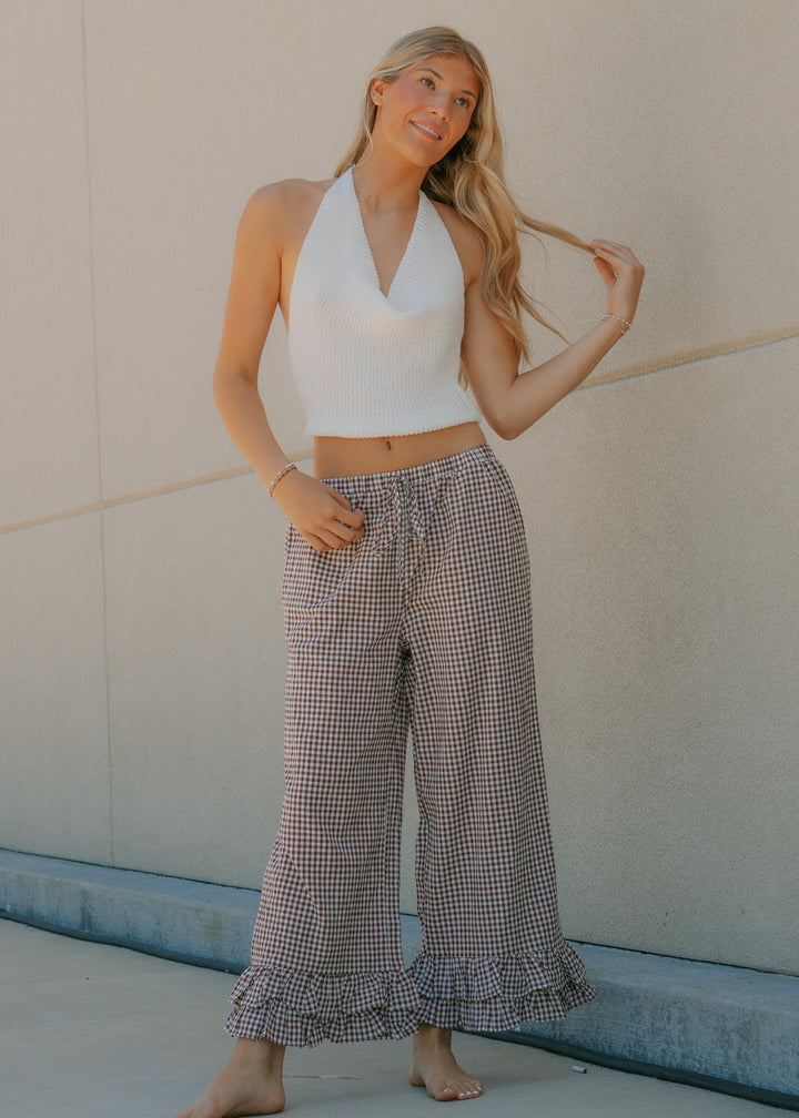 Checkmate Brown Gingham Pant