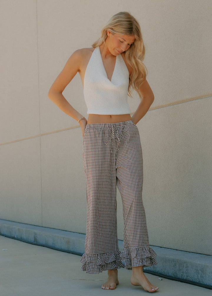 Checkmate Brown Gingham Pant