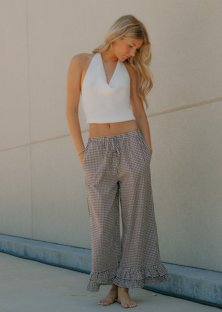 Checkmate Brown Gingham Pant