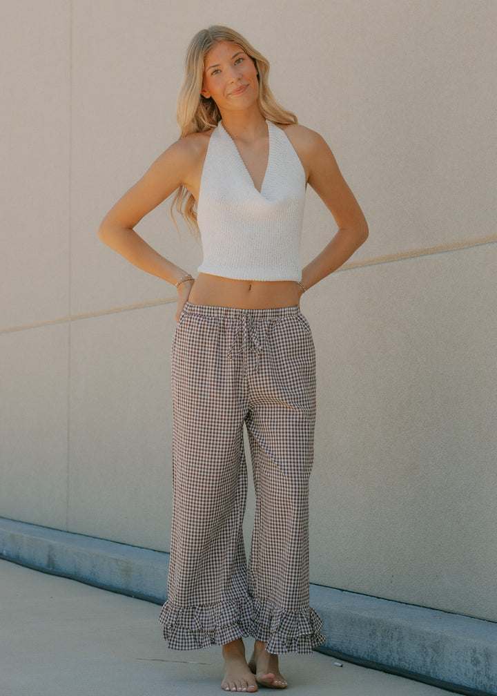 Checkmate Brown Gingham Pant