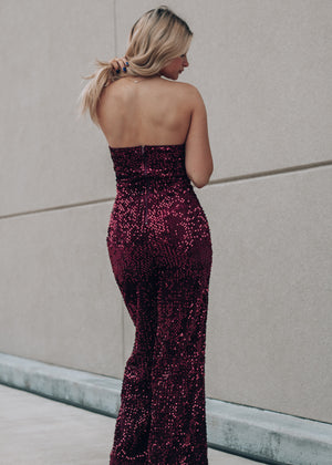 Merlot Sequin Jumpsuit