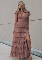 Aurora Dusty Rose Tiered Dress