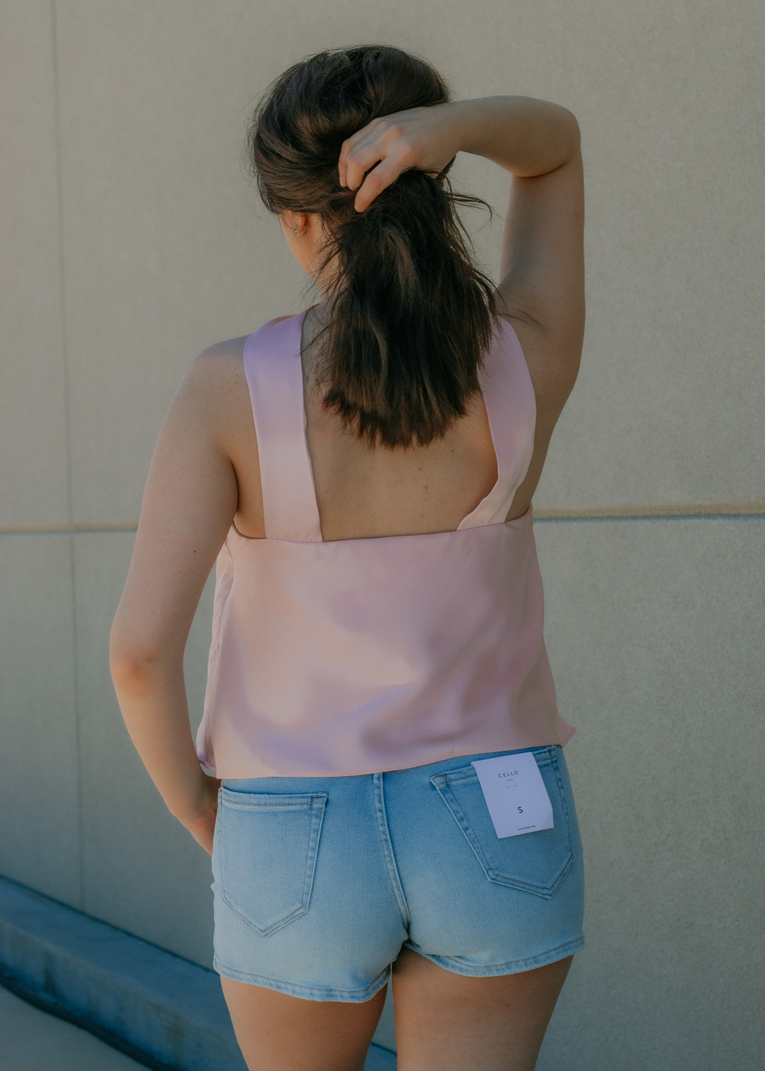Too Cute to Cxl Pink Satin Top